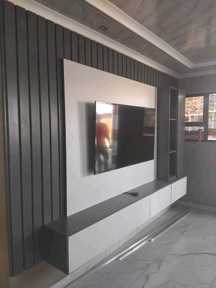 Slatted TV Wall